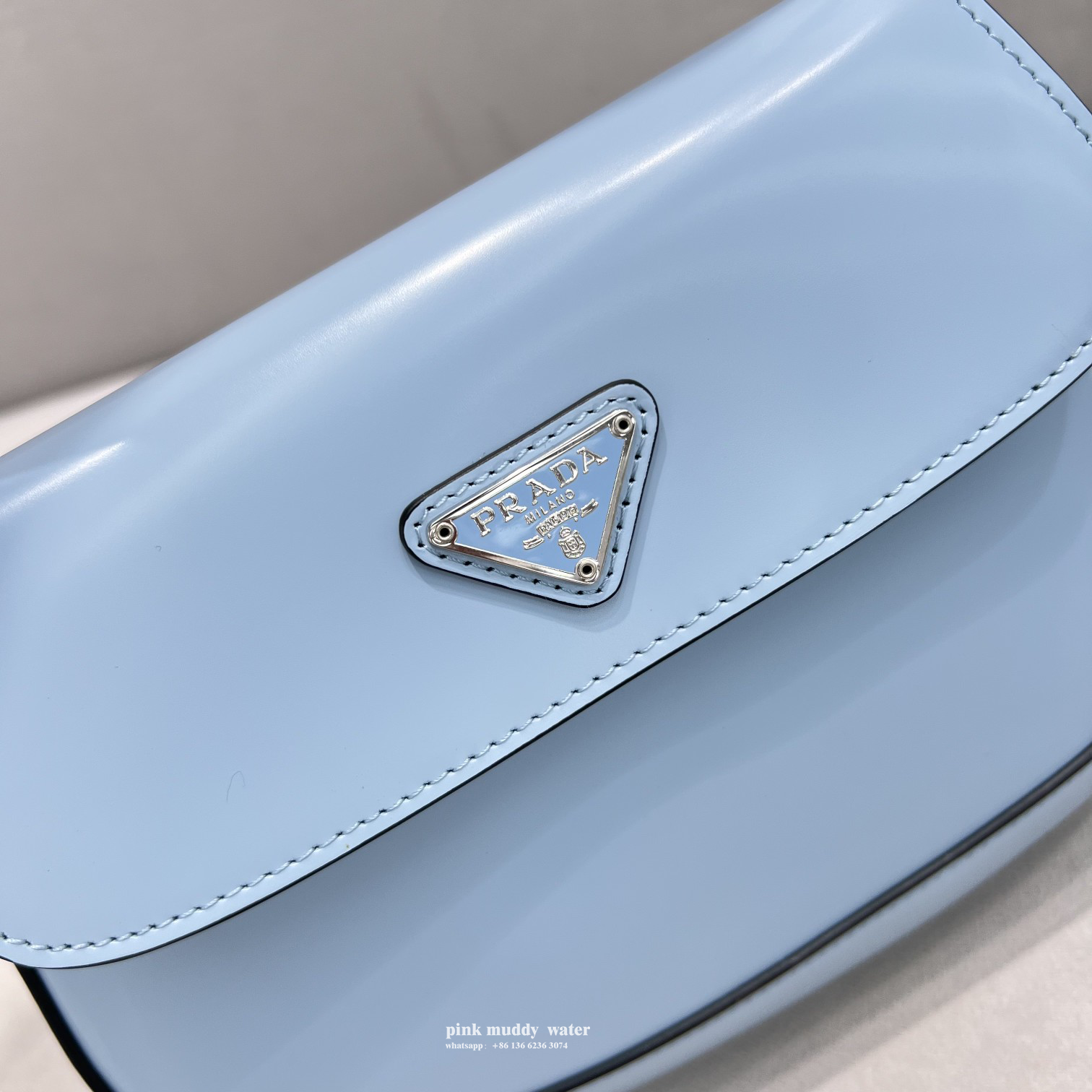 Prada Cleo brushed leather shoulder bag with flap