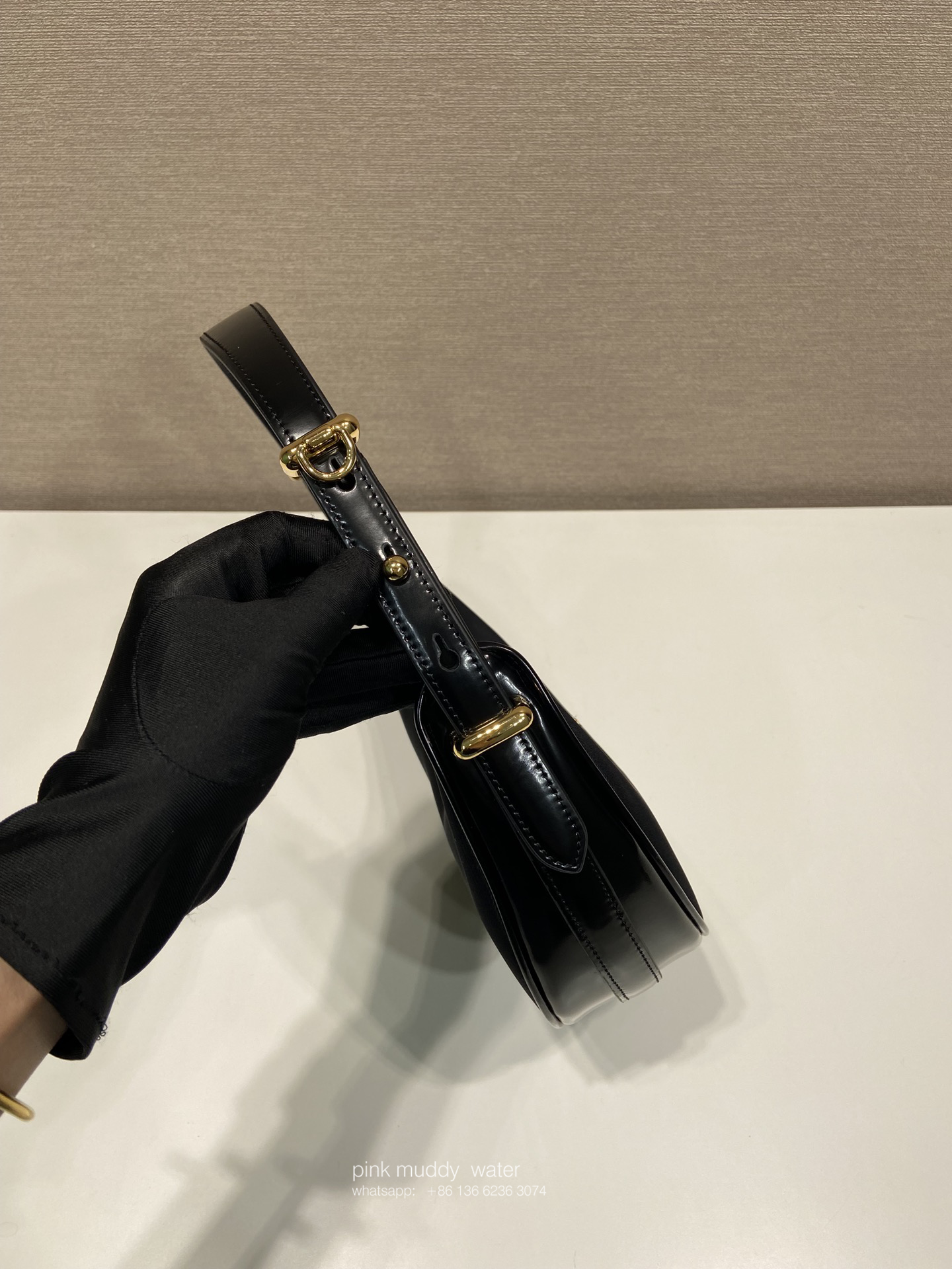 Prada Arqué Re-Nylon and brushed leather mini shoulder bag