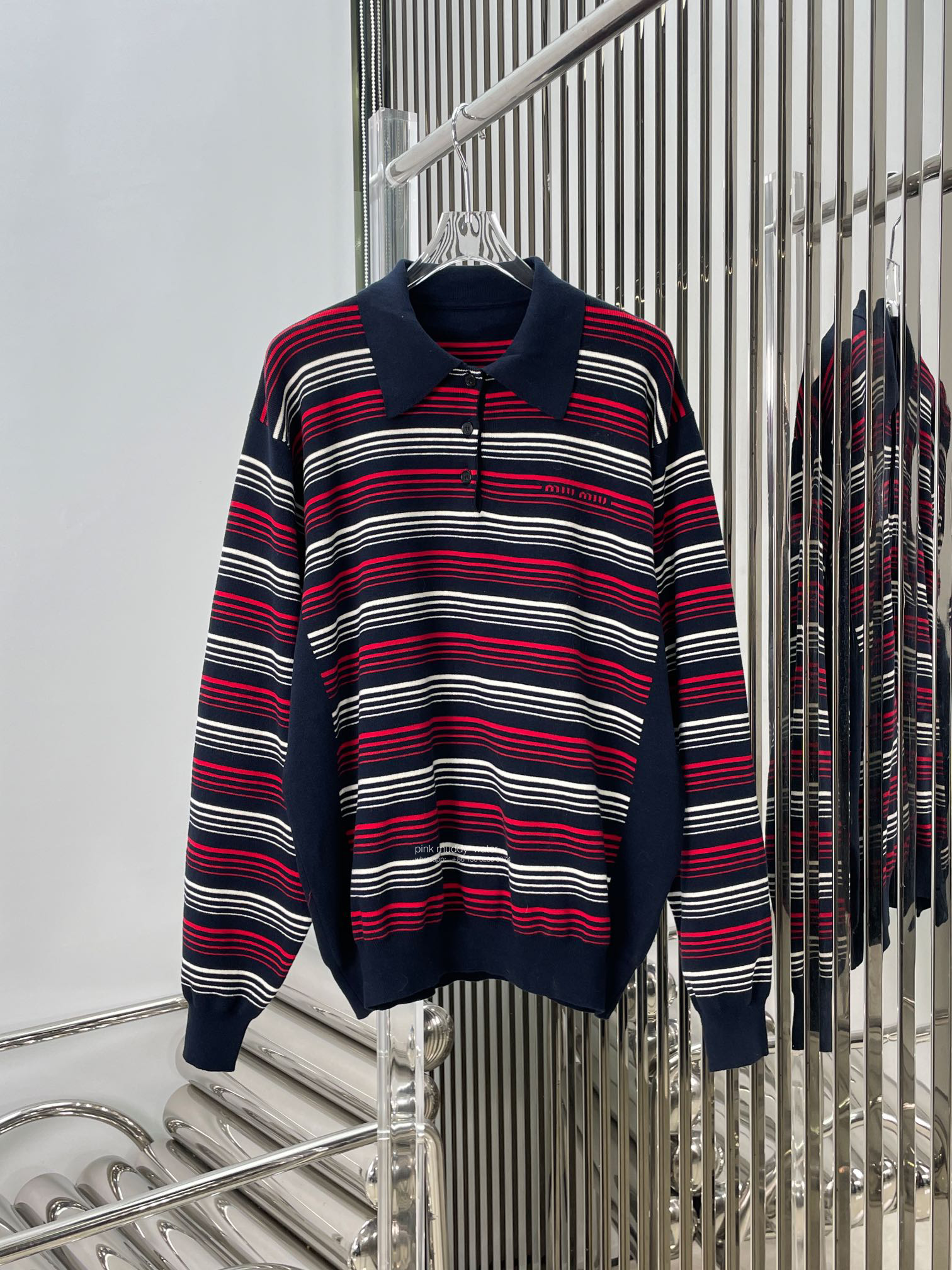 Cotton knitted polo shirt