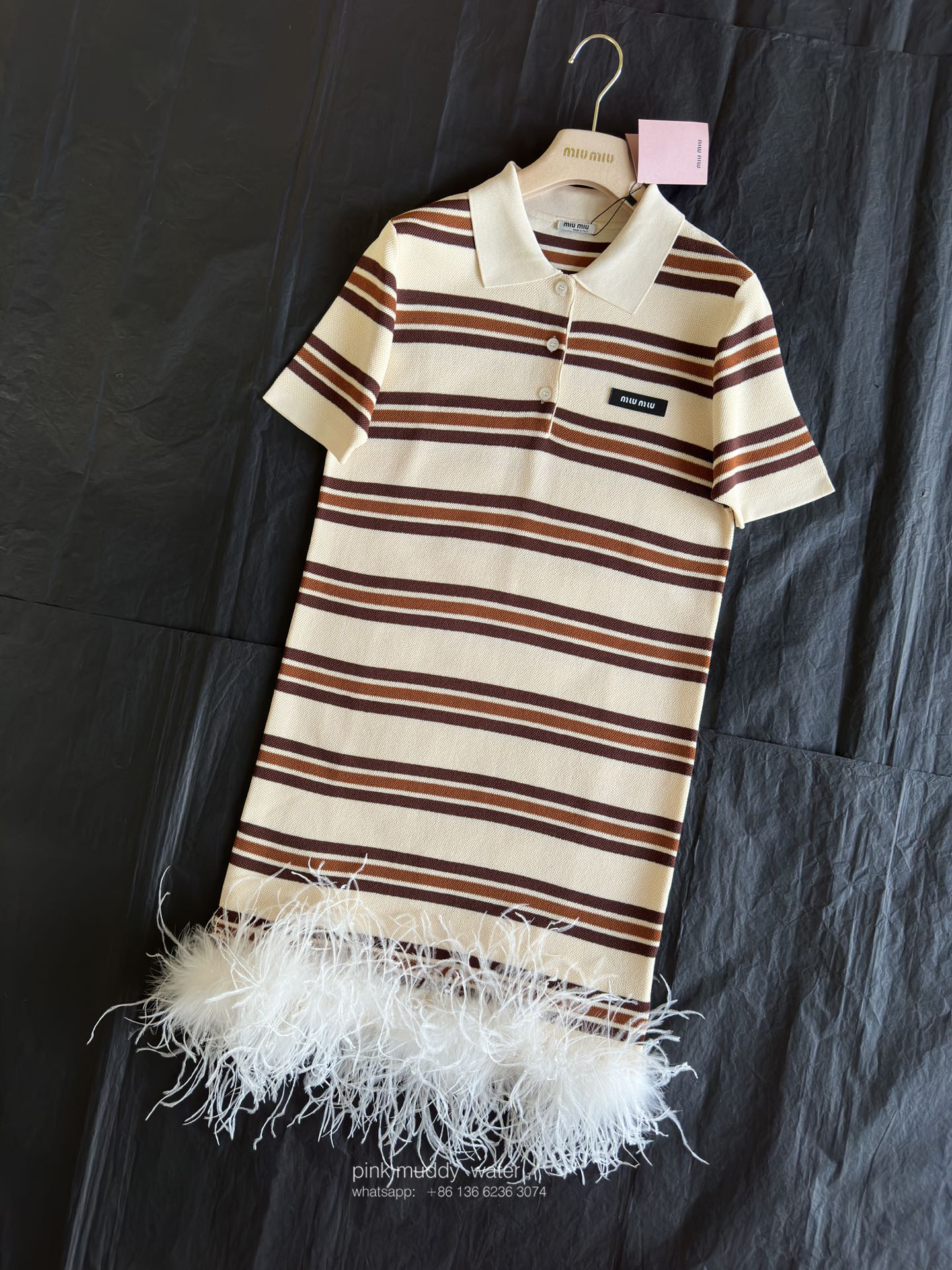 Silk cotton-blend polo dress