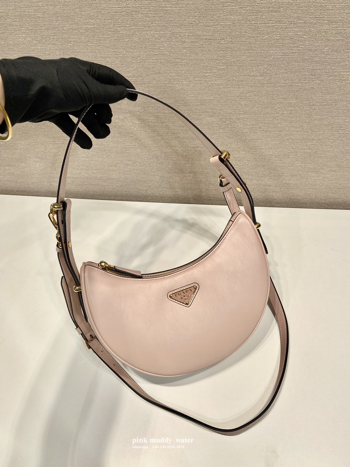 Prada Arqué leather shoulder bag