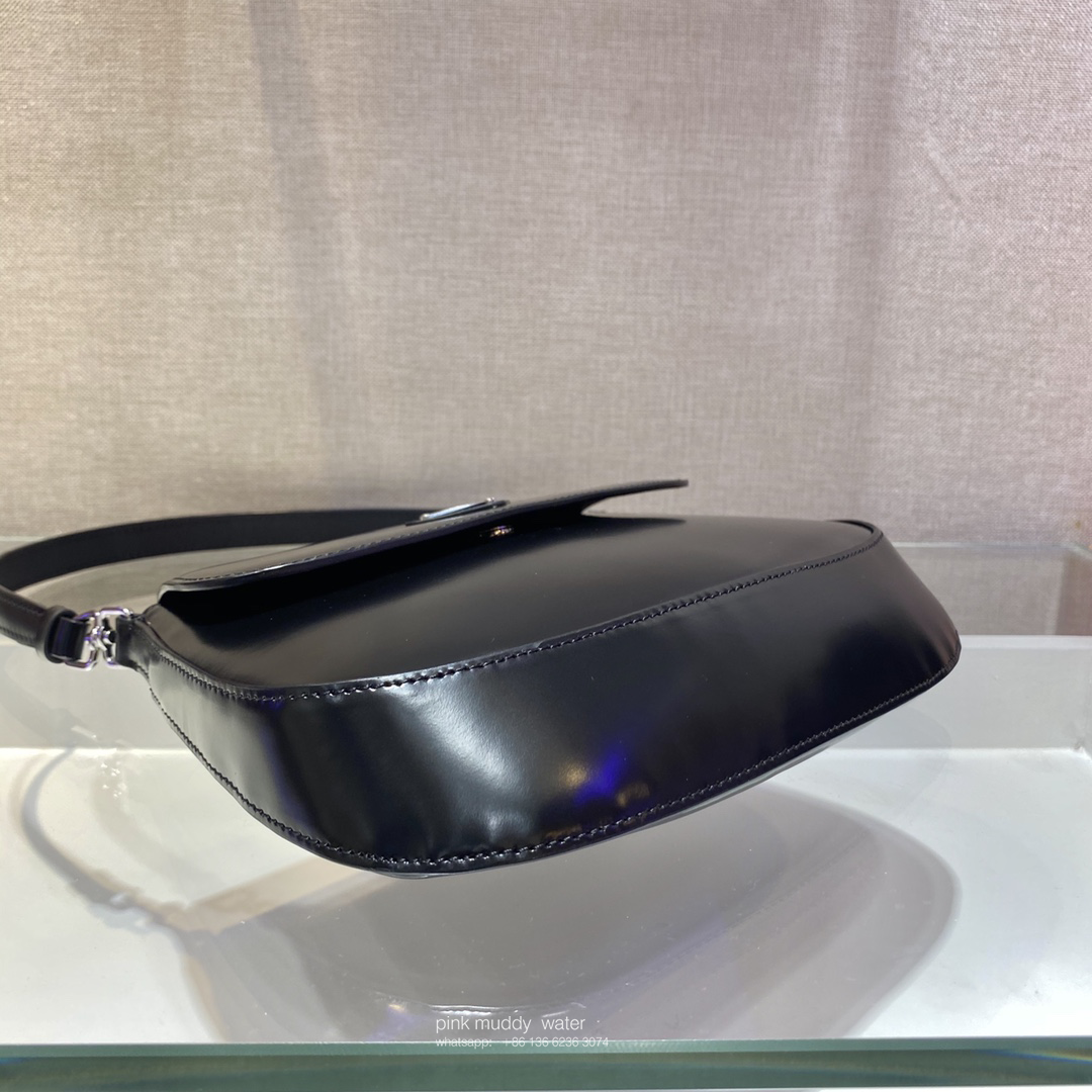 Prada Cleo brushed leather shoulder bag with flap