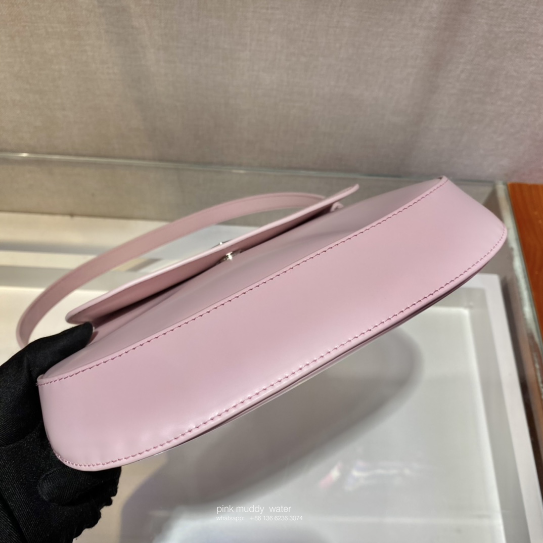 Prada Cleo brushed leather shoulder bag with flap