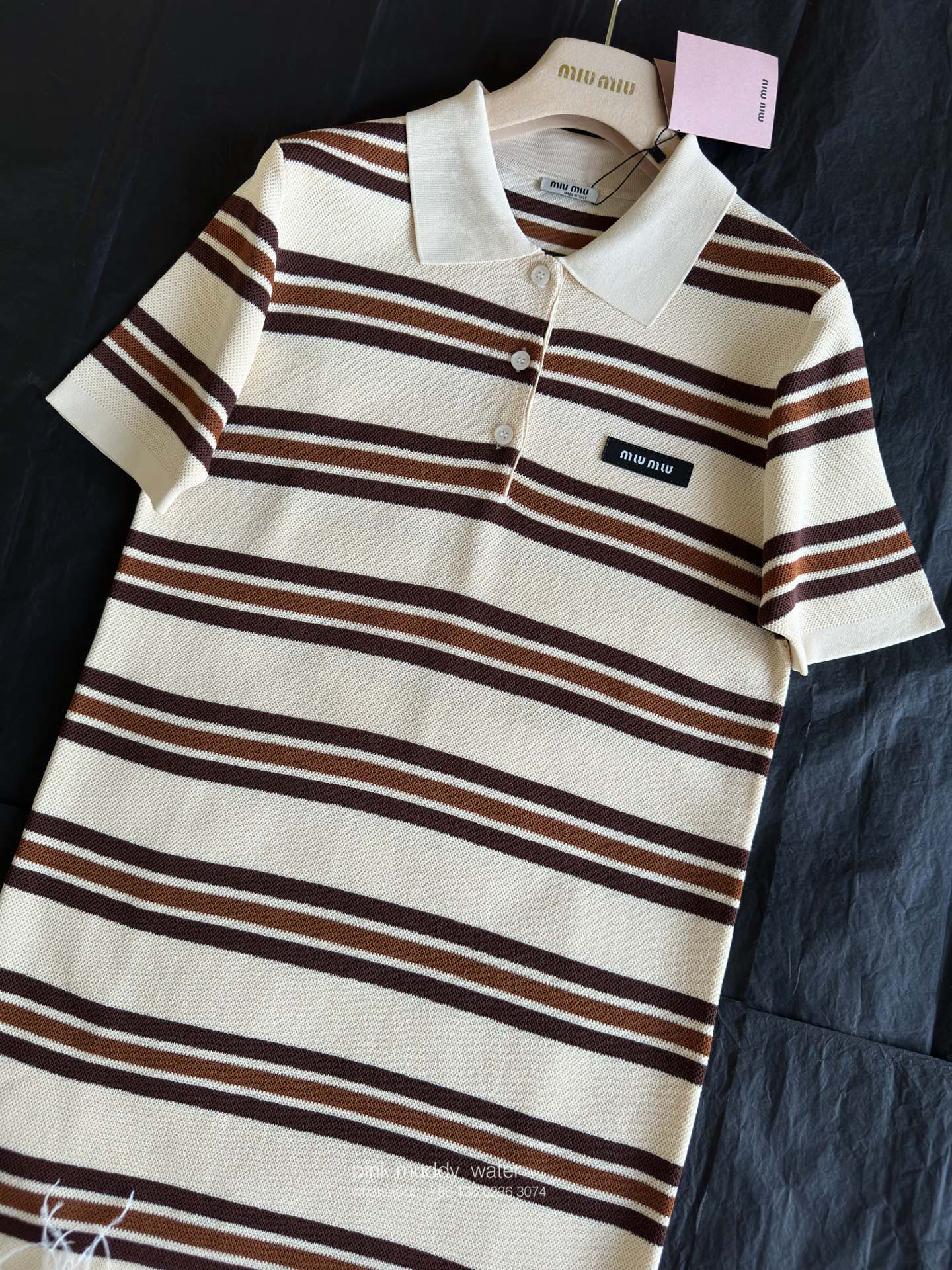 Silk cotton-blend polo dress