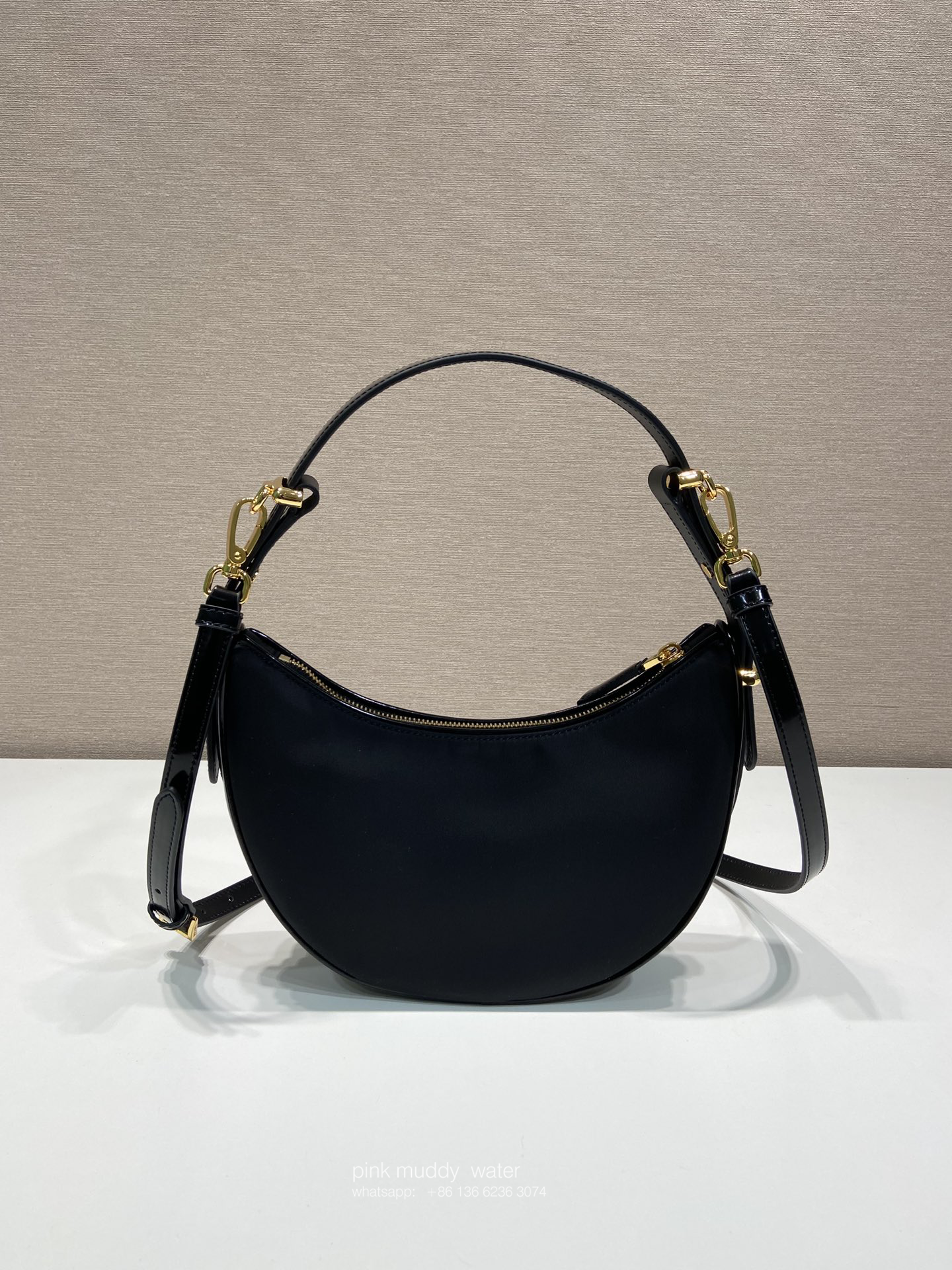 Prada Arqué Re-Nylon and brushed leather mini shoulder bag