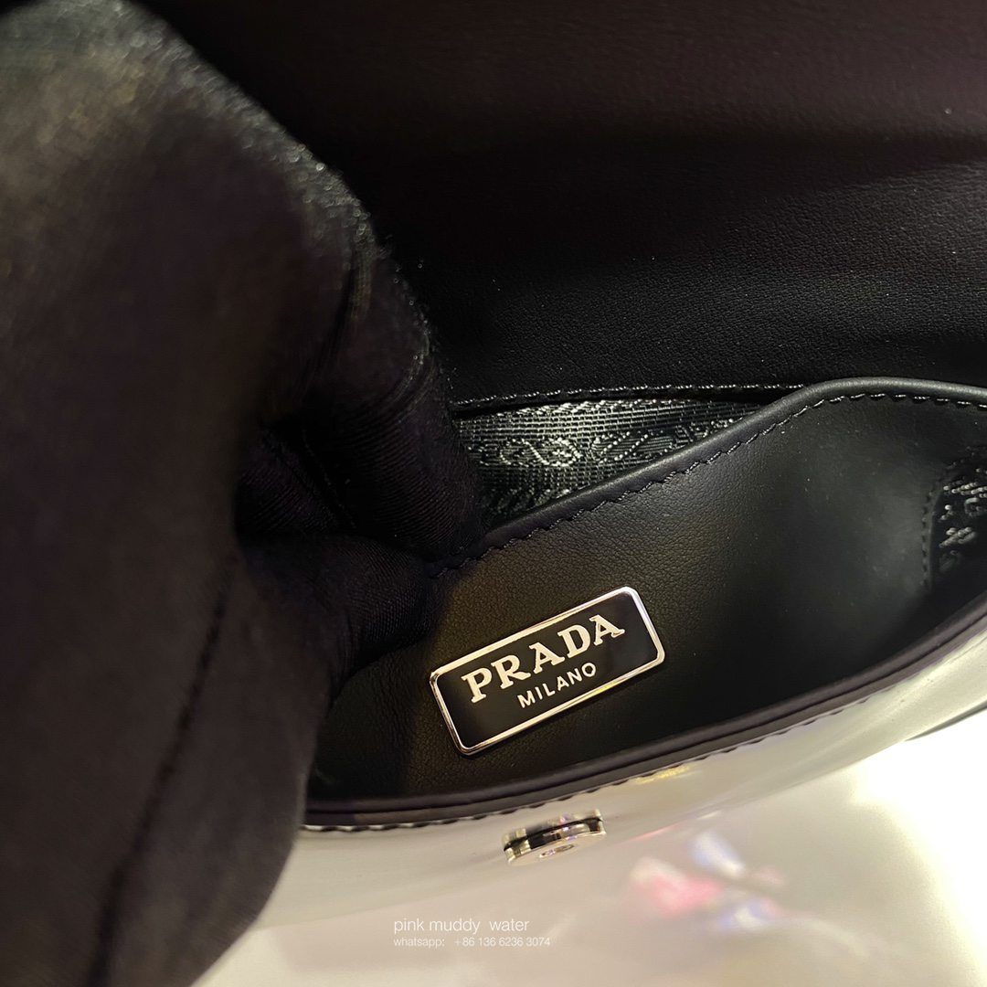 Prada Cleo brushed leather shoulder bag with flap