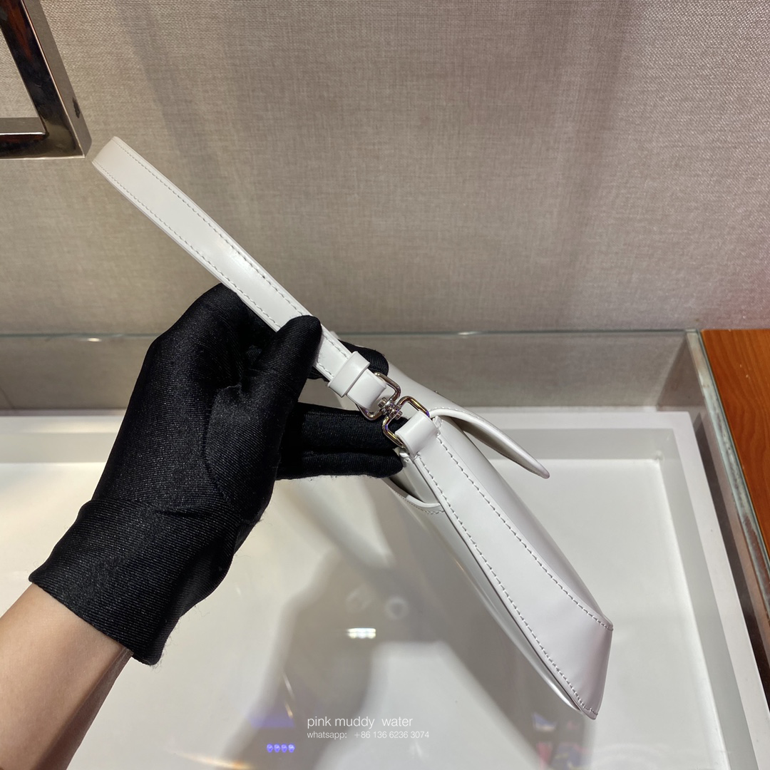 Prada Cleo brushed leather shoulder bag with flap