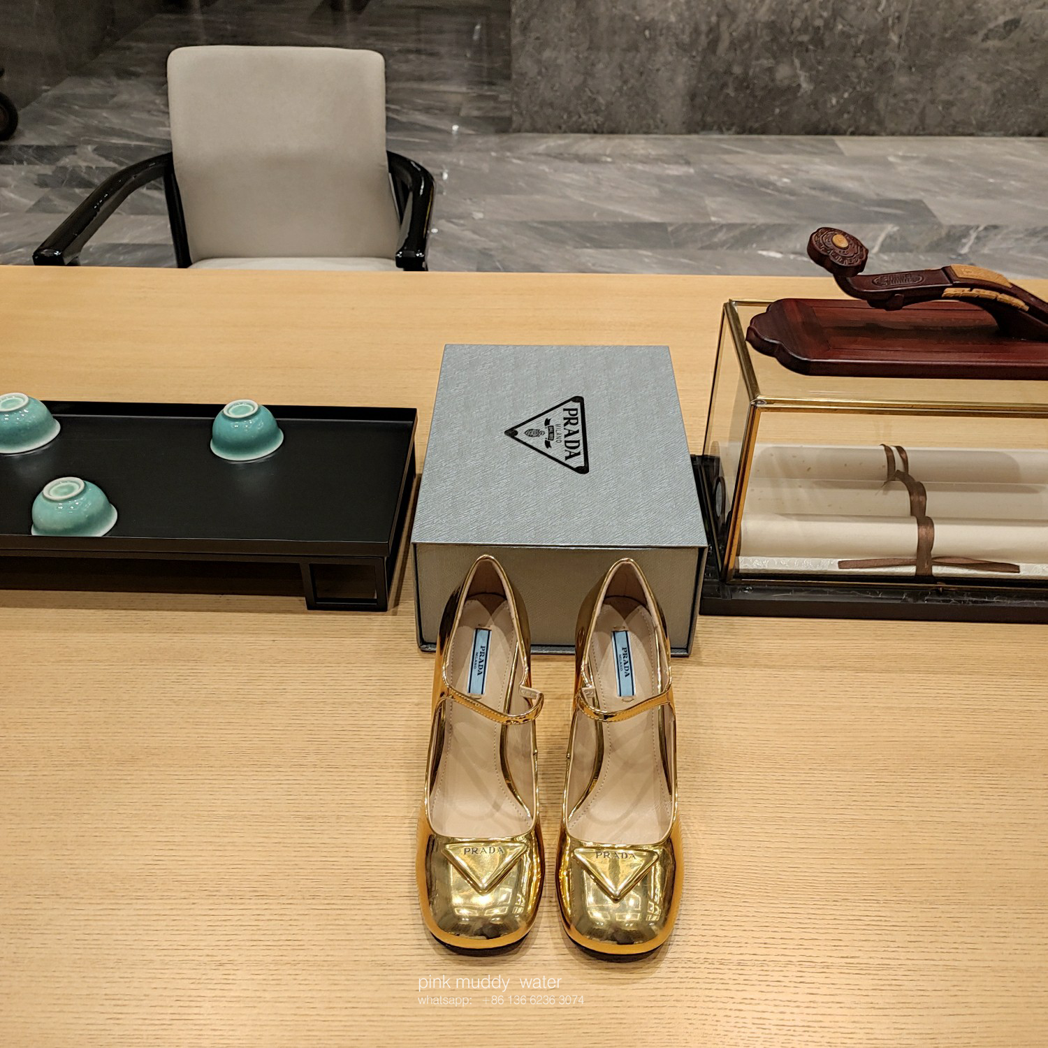 Patent leather pumps