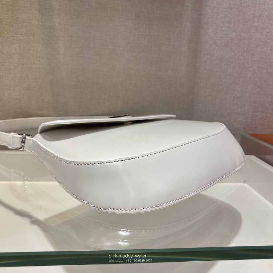 Prada Cleo brushed leather shoulder bag with flap