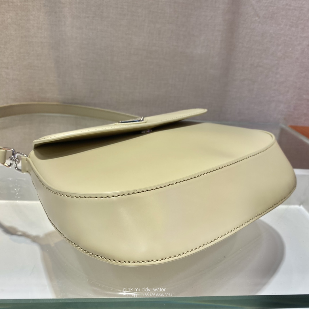 Prada Cleo brushed leather shoulder bag with flap