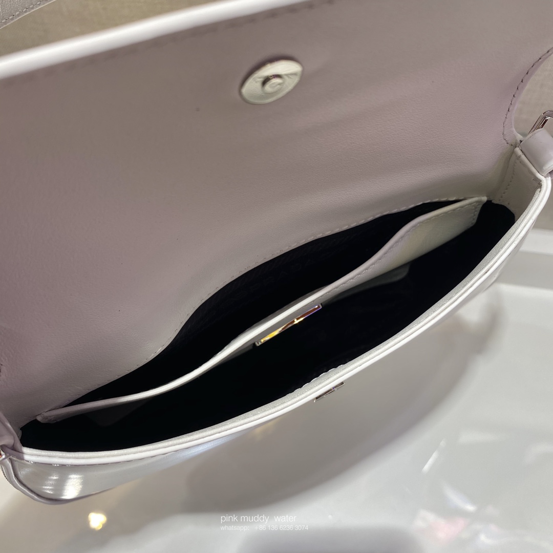 Prada Cleo brushed leather shoulder bag with flap