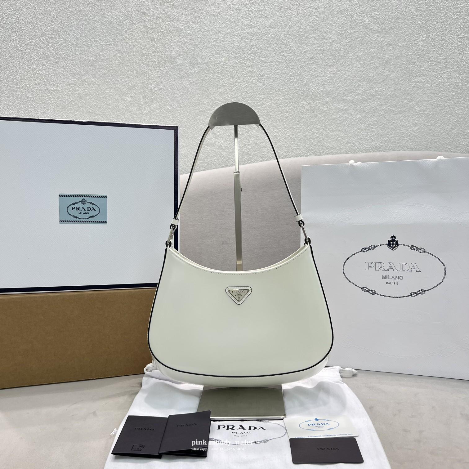 Prada Cleo brushed leather shoulder bag