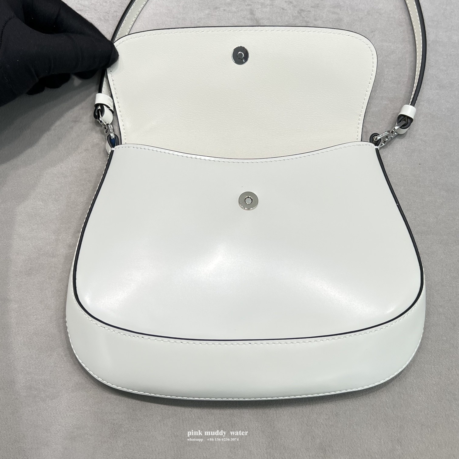 Prada Cleo brushed leather shoulder bag with flap