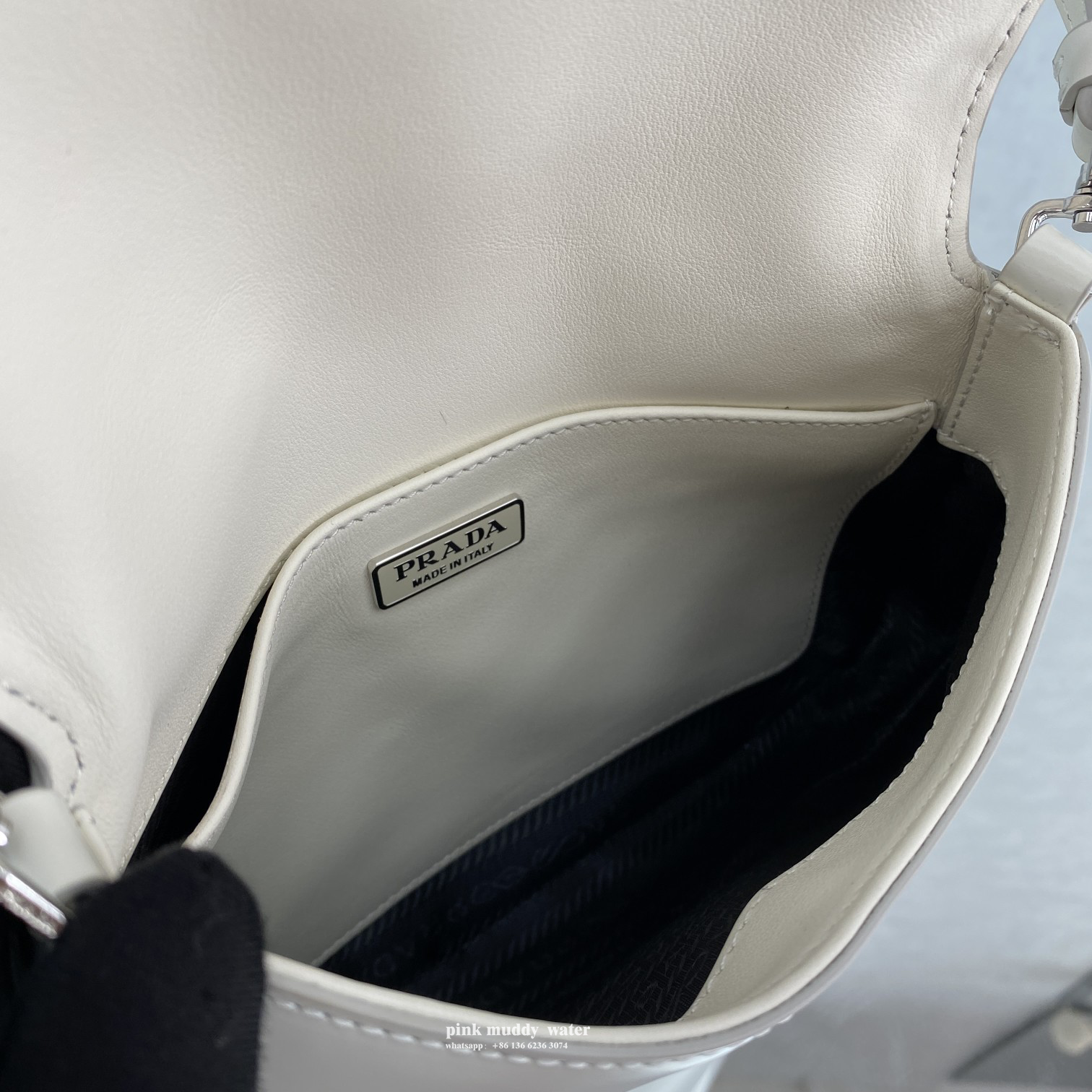 Prada Cleo brushed leather shoulder bag with flap