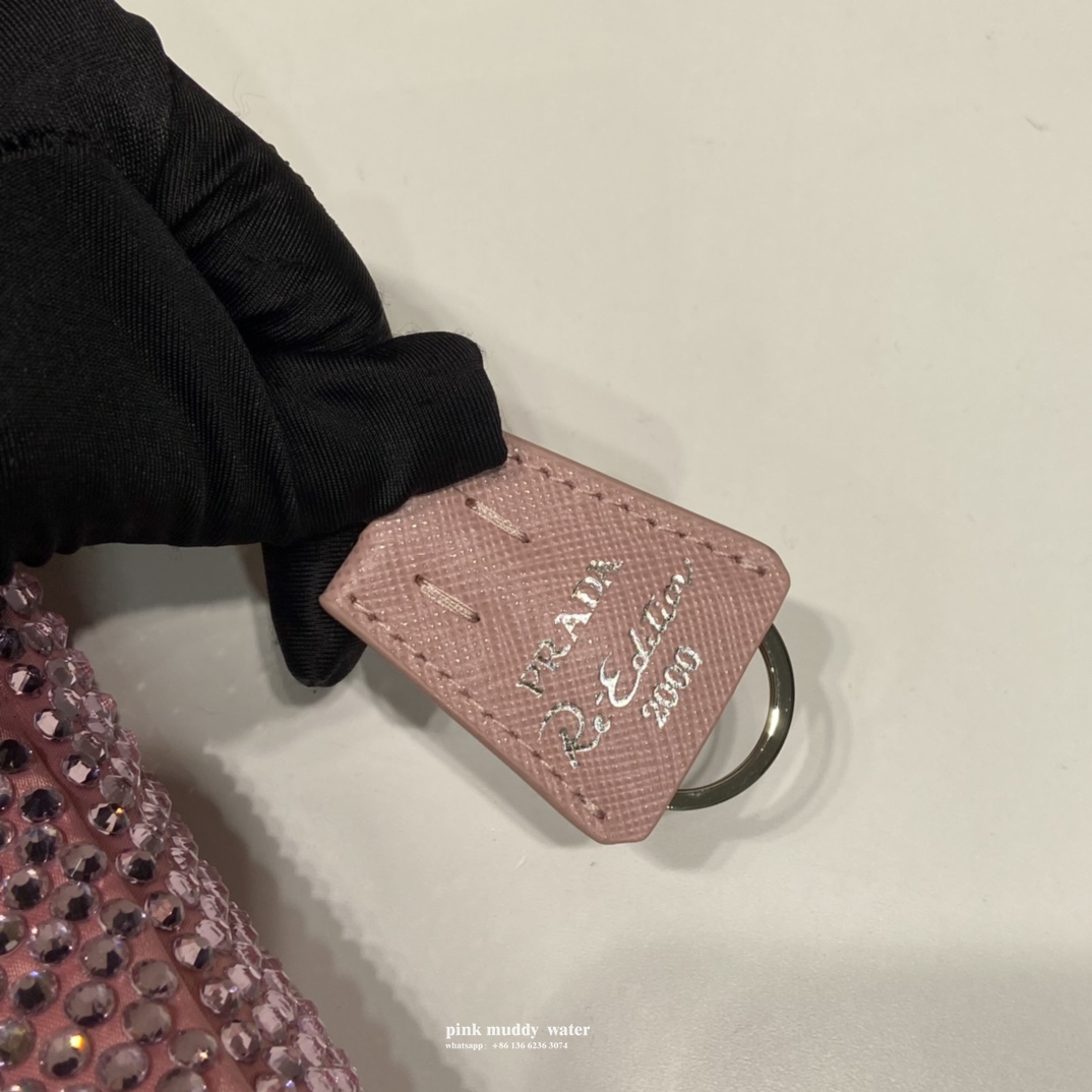 Satin mini-bag with crystals