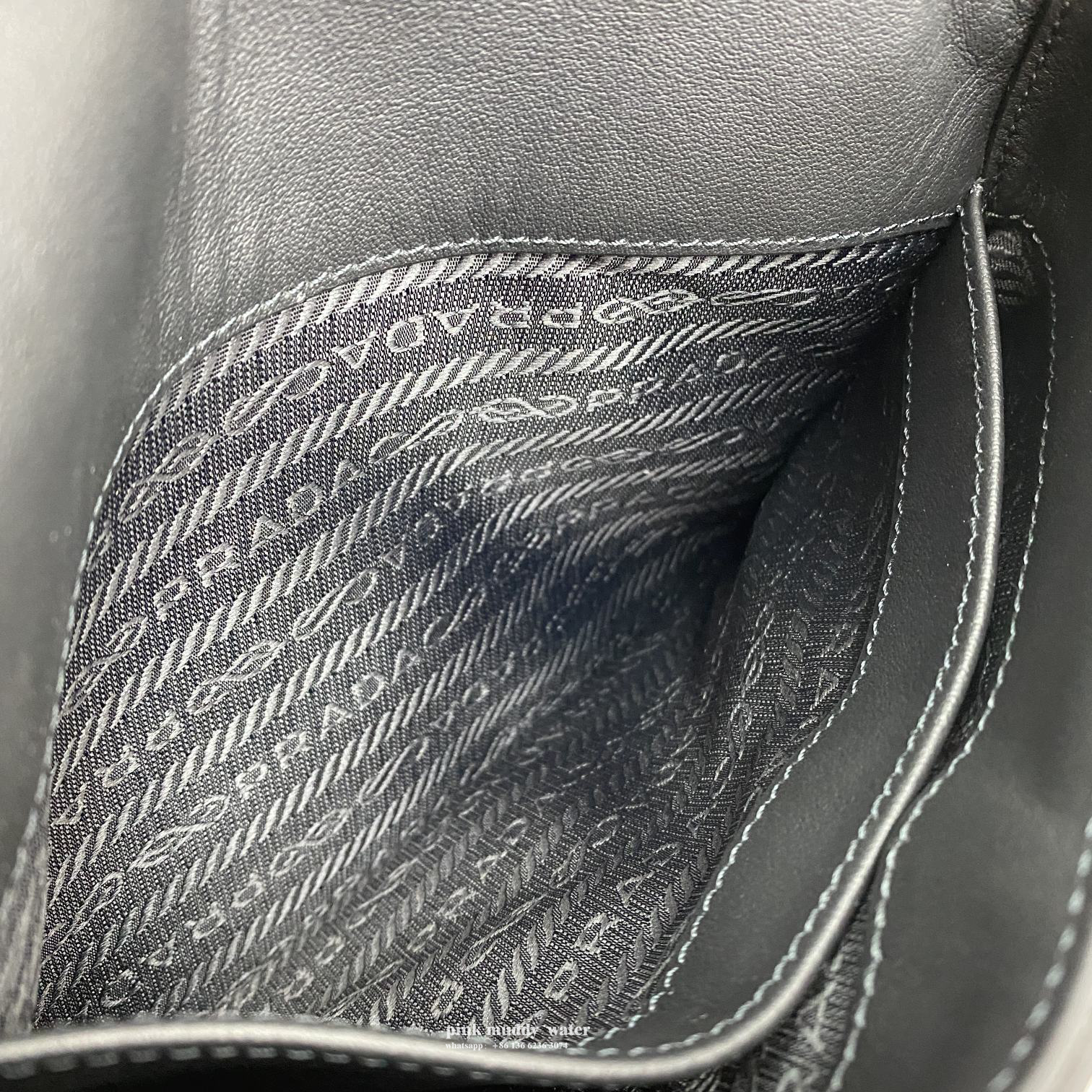 Prada Cleo brushed leather shoulder bag with flap