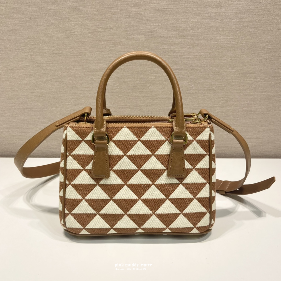 Prada Symbole embroidered fabric mini bag