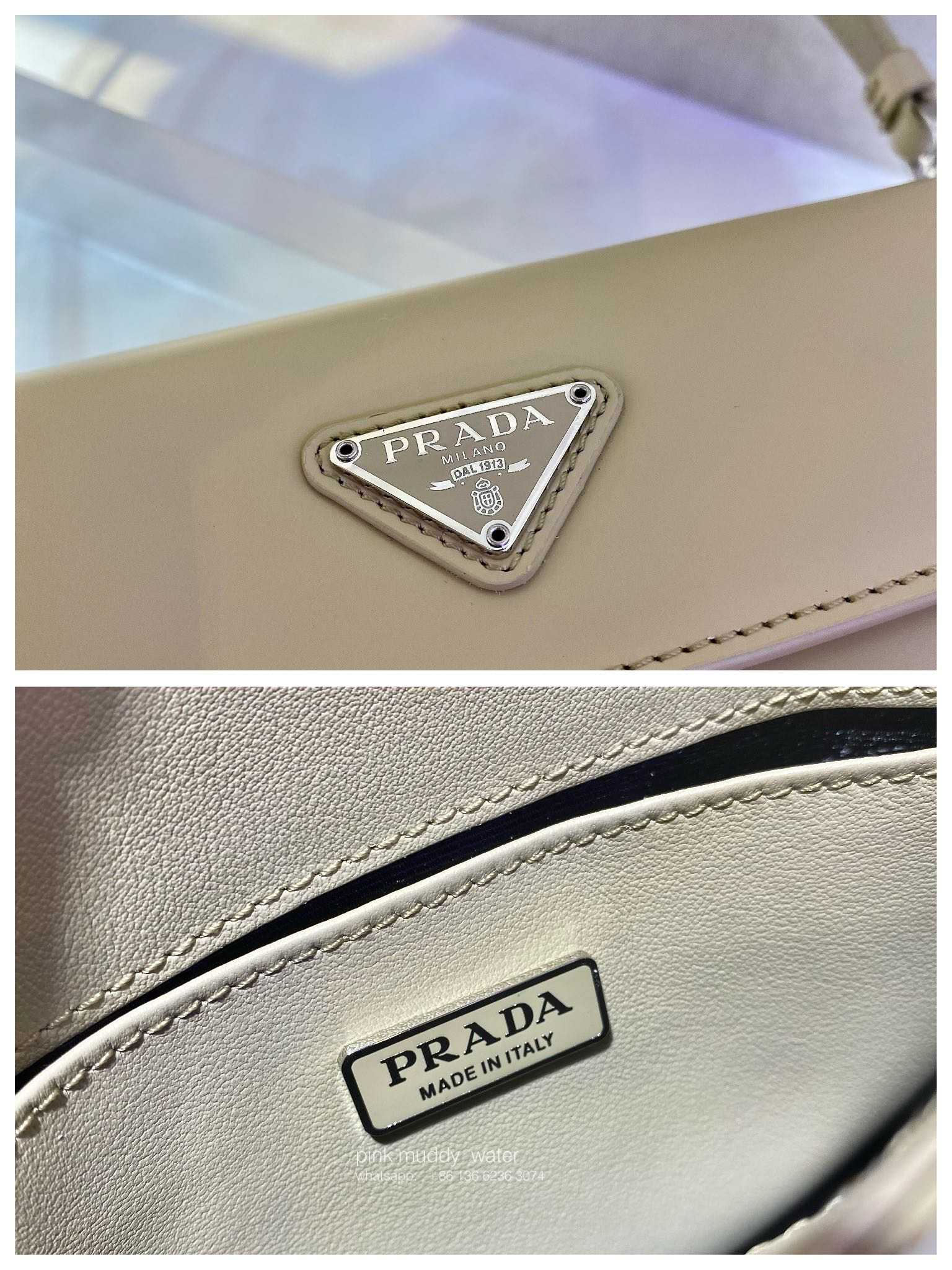 Prada Cleo brushed leather shoulder bag with flap
