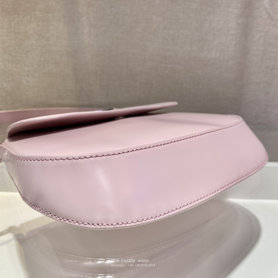 Prada Cleo brushed leather shoulder bag with flap