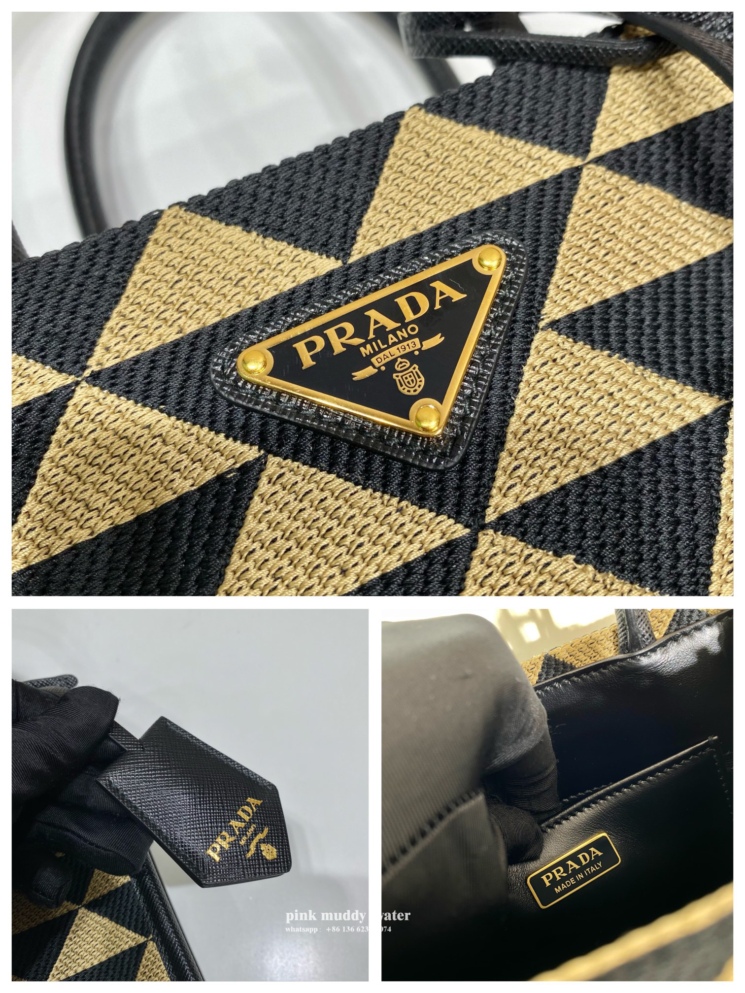 Prada Symbole embroidered fabric mini bag