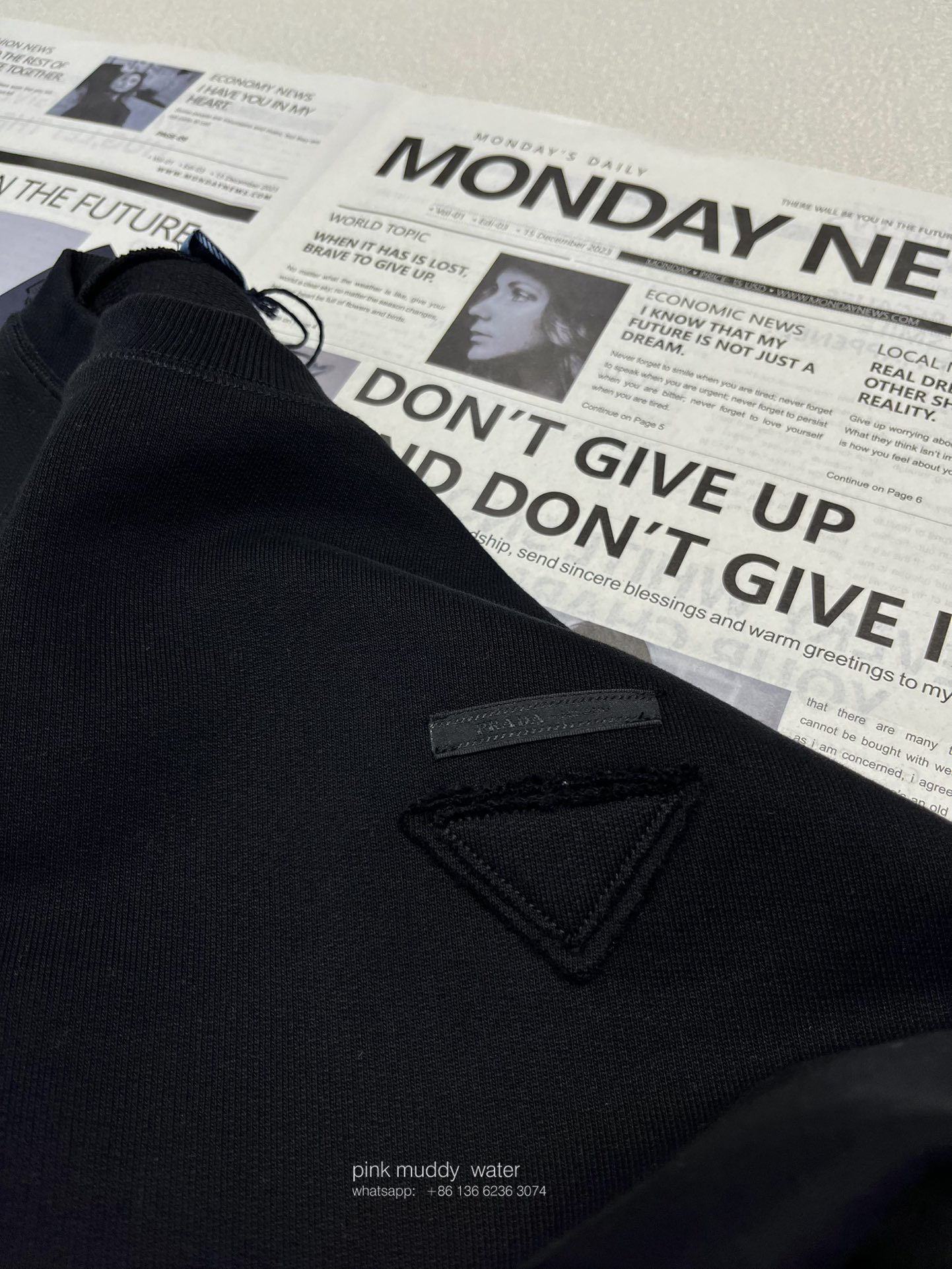 Crew-neck sweatshirt with feather trim