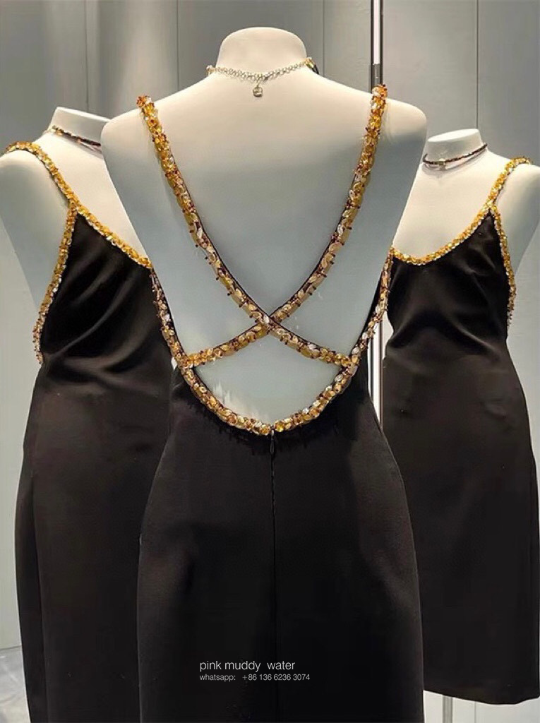 embroidered grain de poudre dress