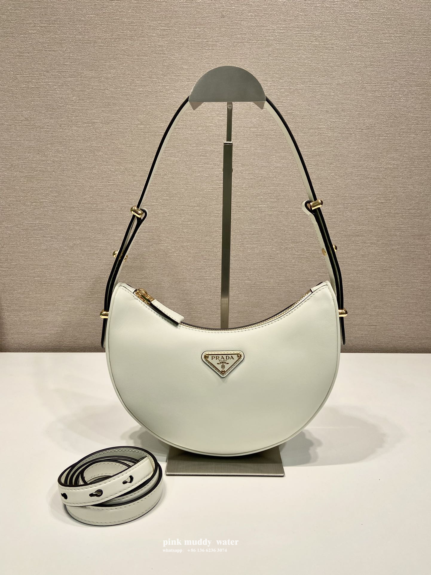 Prada Arqué leather shoulder bag