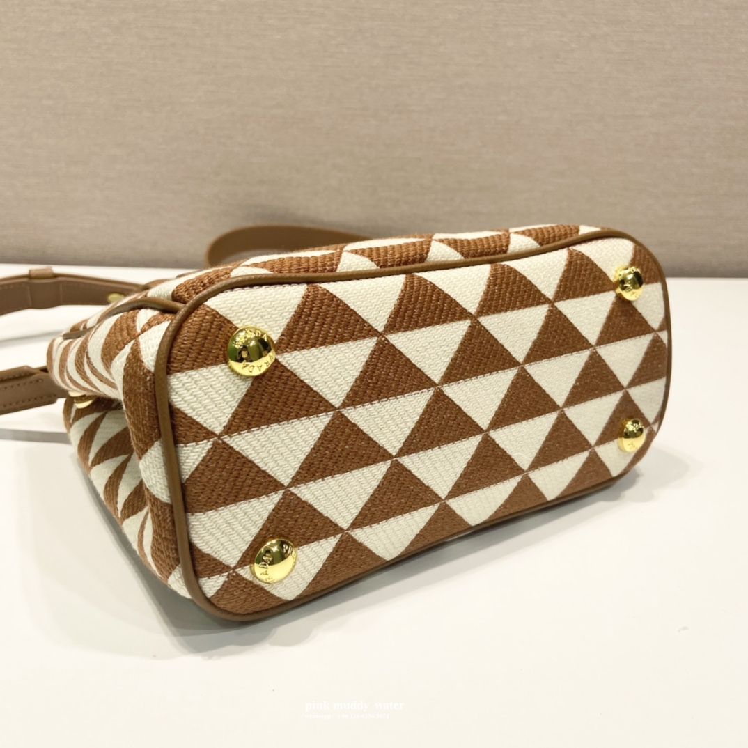 Prada Symbole embroidered fabric mini bag