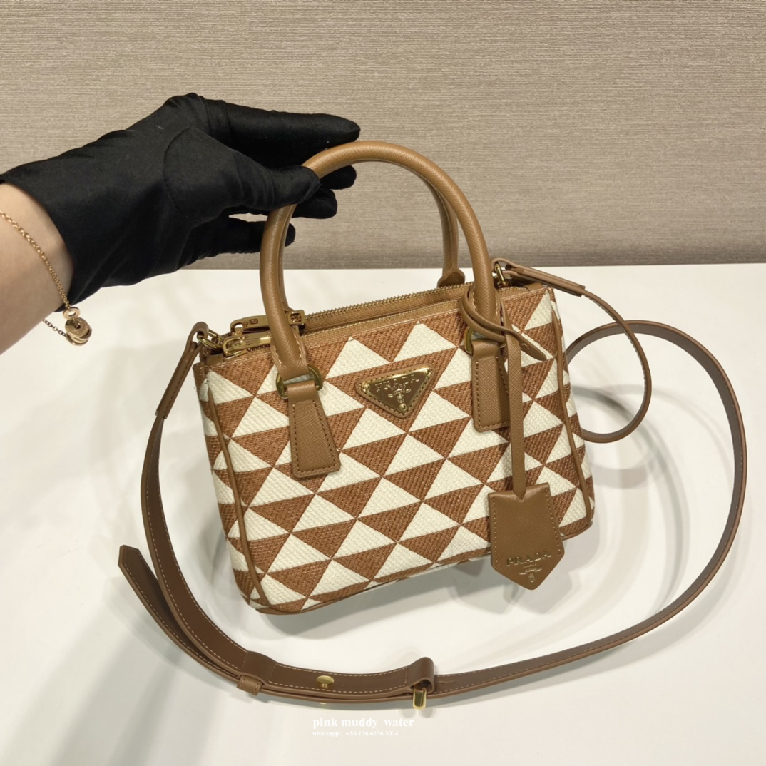 Prada Symbole embroidered fabric mini bag