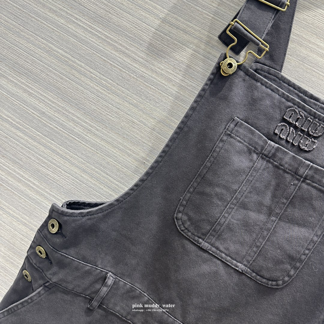 Denim suspender jumpsuit mini skirt