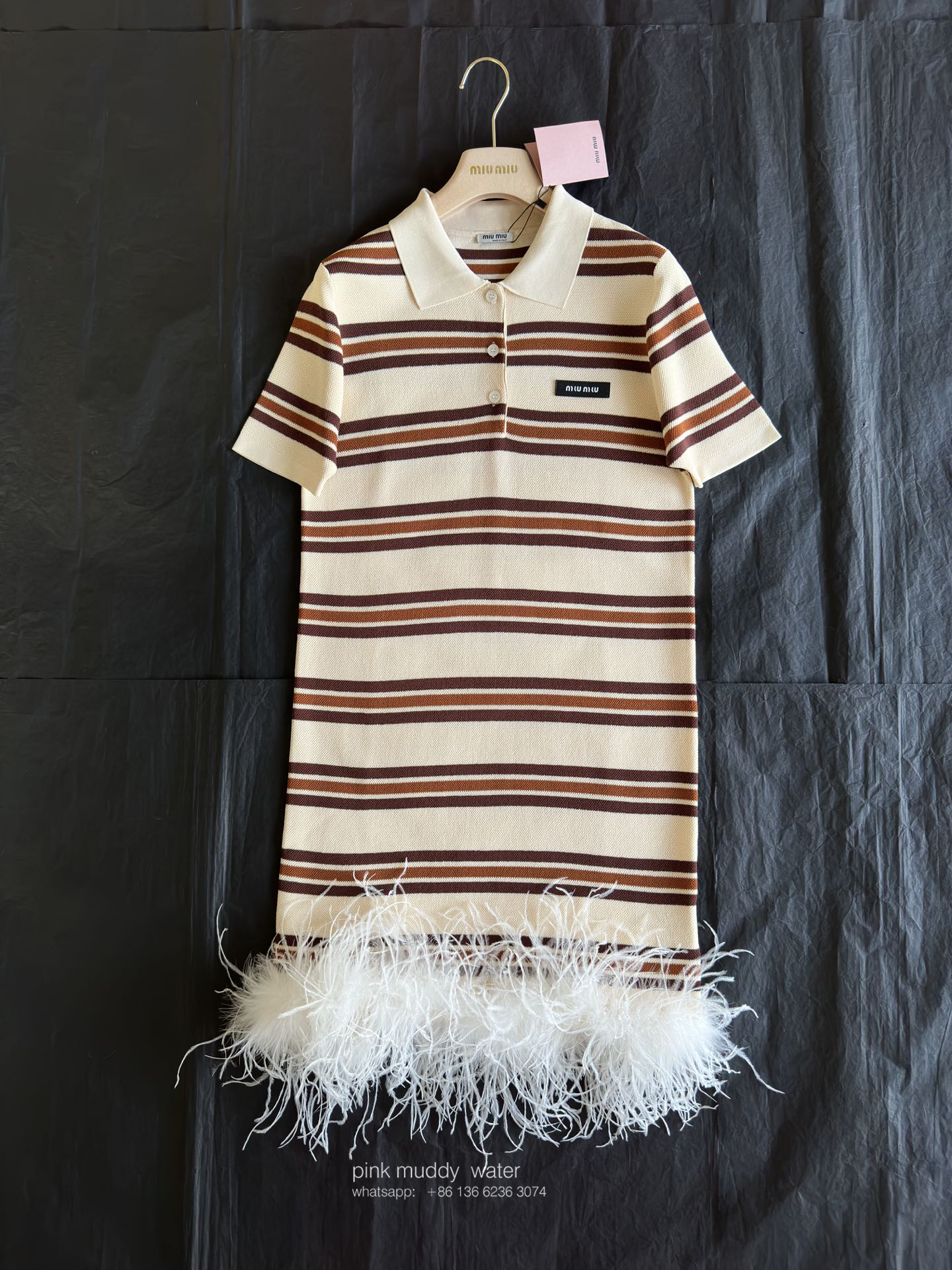 Silk cotton-blend polo dress