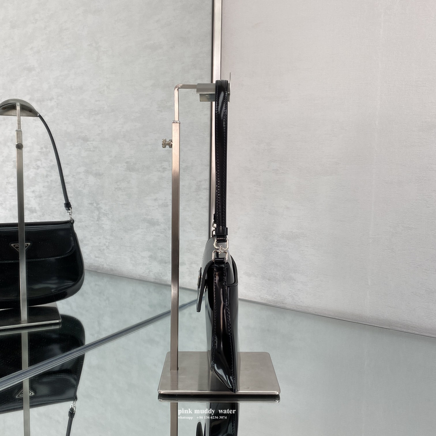 Prada Cleo brushed leather shoulder bag with flap