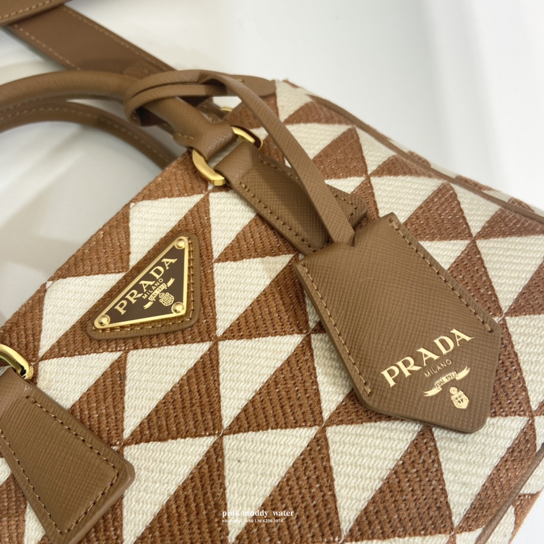 Prada Symbole embroidered fabric mini bag