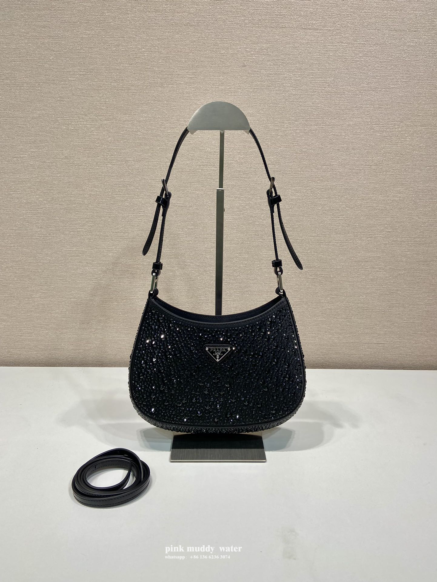 Prada Cleo satin bag with crystals