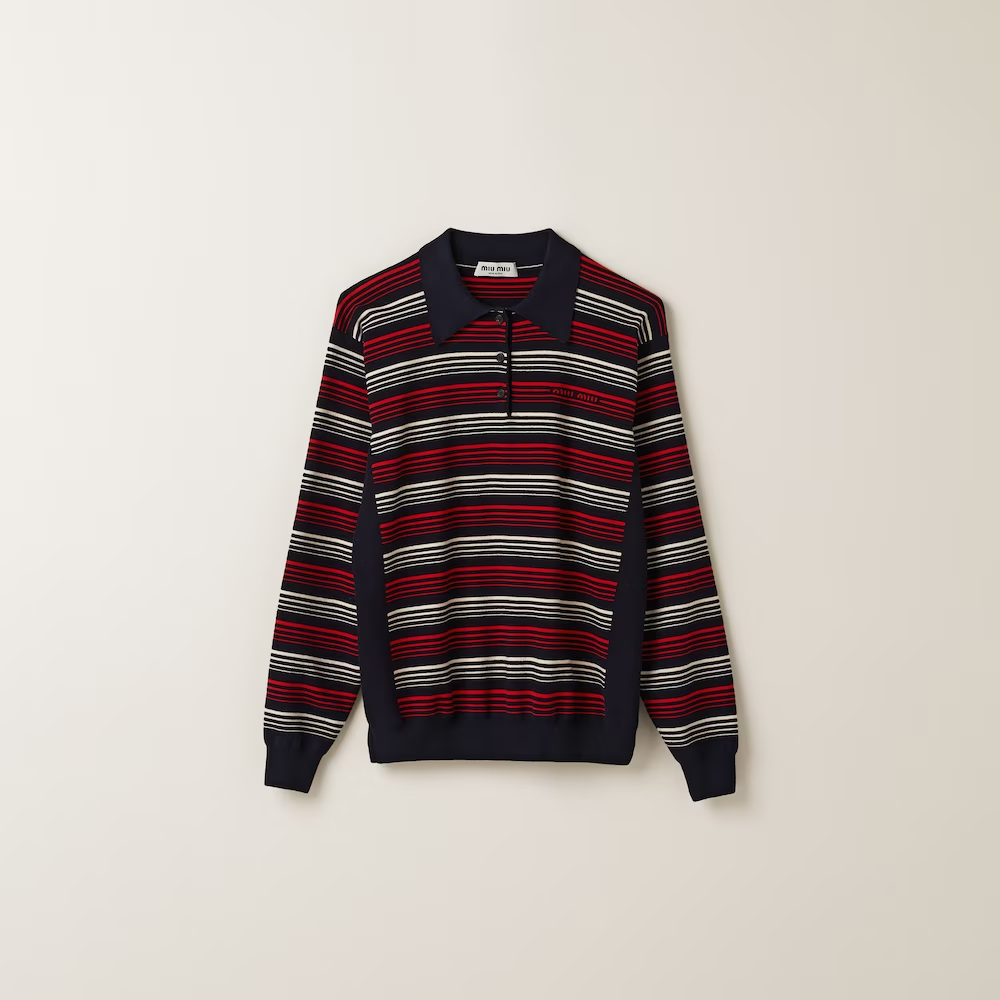 Cotton knitted polo shirt