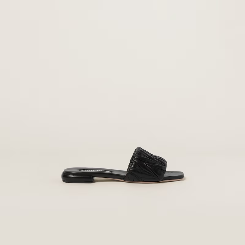 Matelassé nappa soft leather slippers
