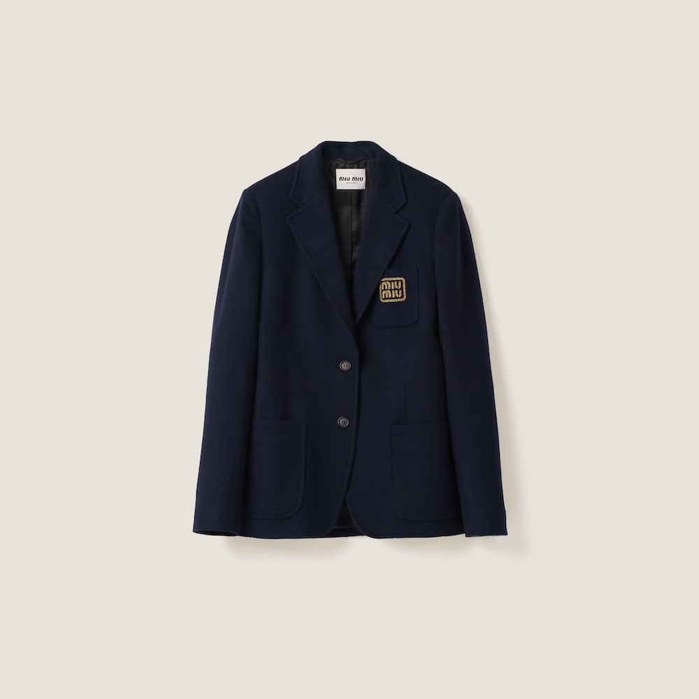 single-breasted velvet jacket