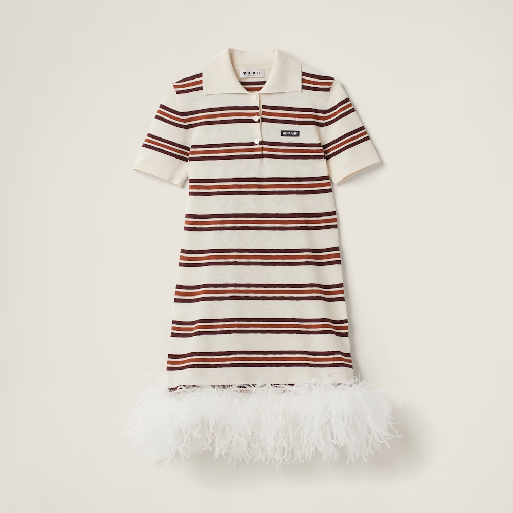 Silk cotton-blend polo dress