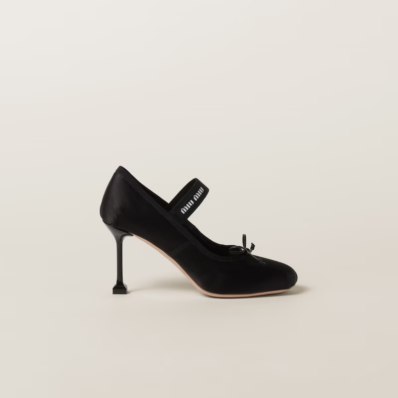 Satin high heel shoes