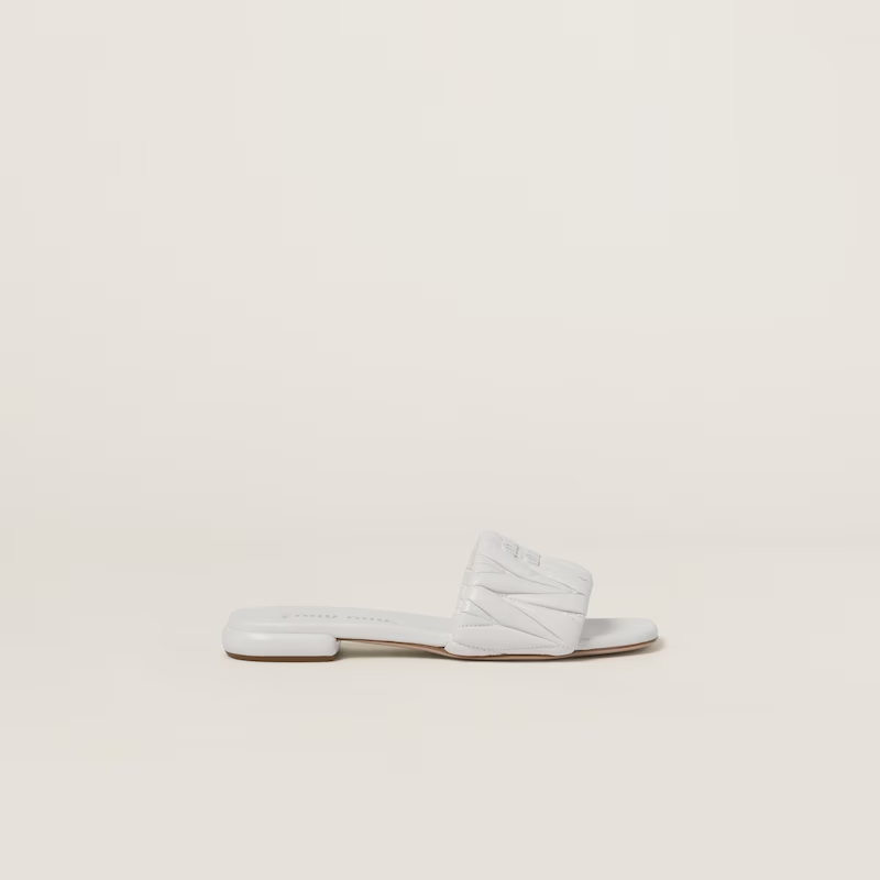 Matelassé nappa soft leather slippers