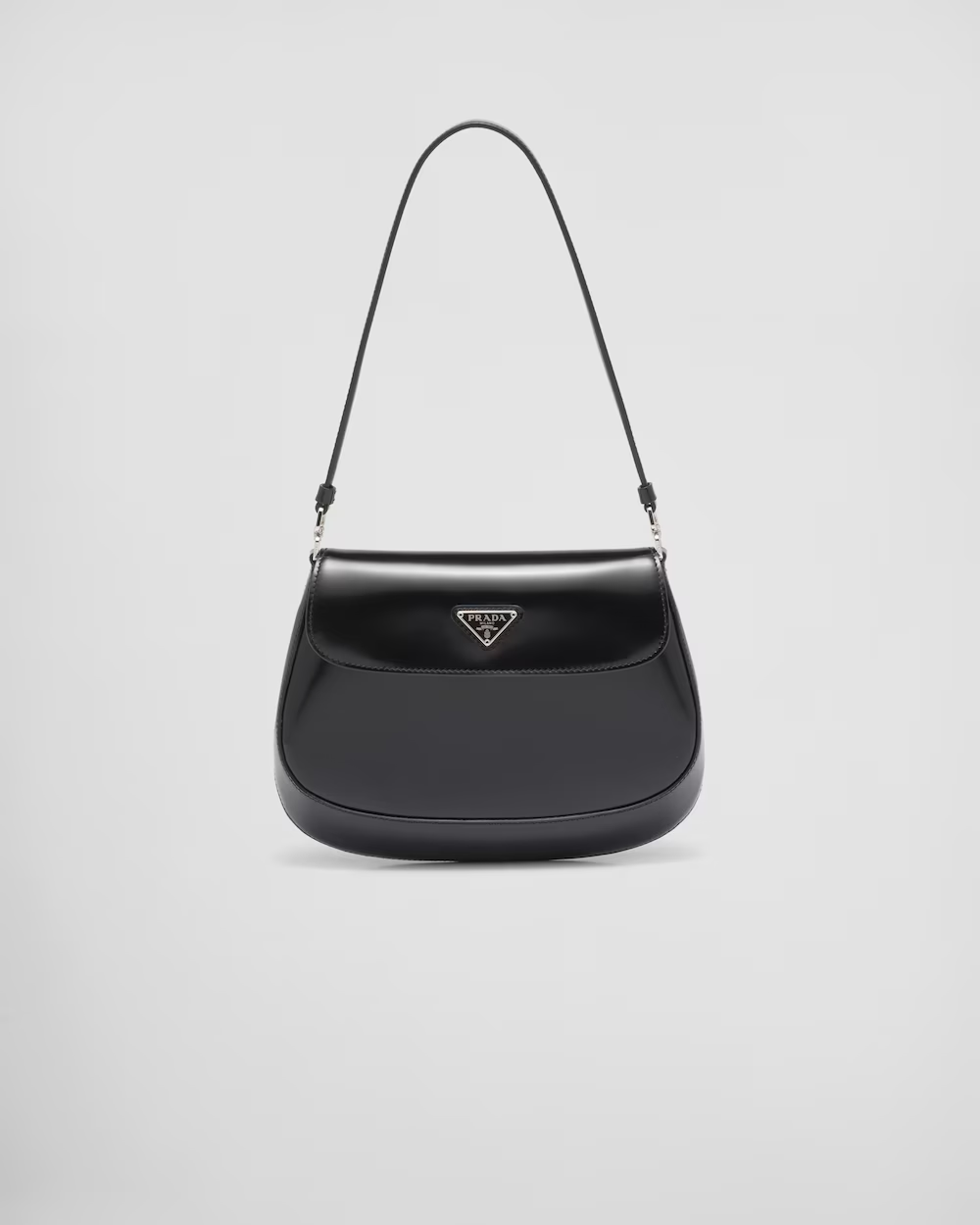 Prada Cleo brushed leather shoulder bag with flap