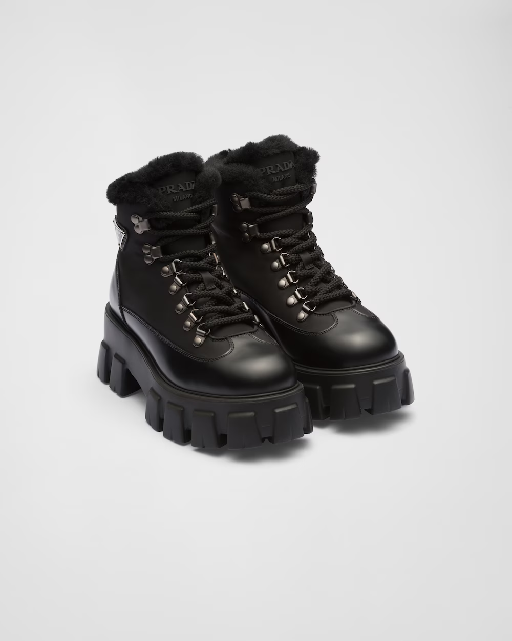 Monolith leather and nylon booties