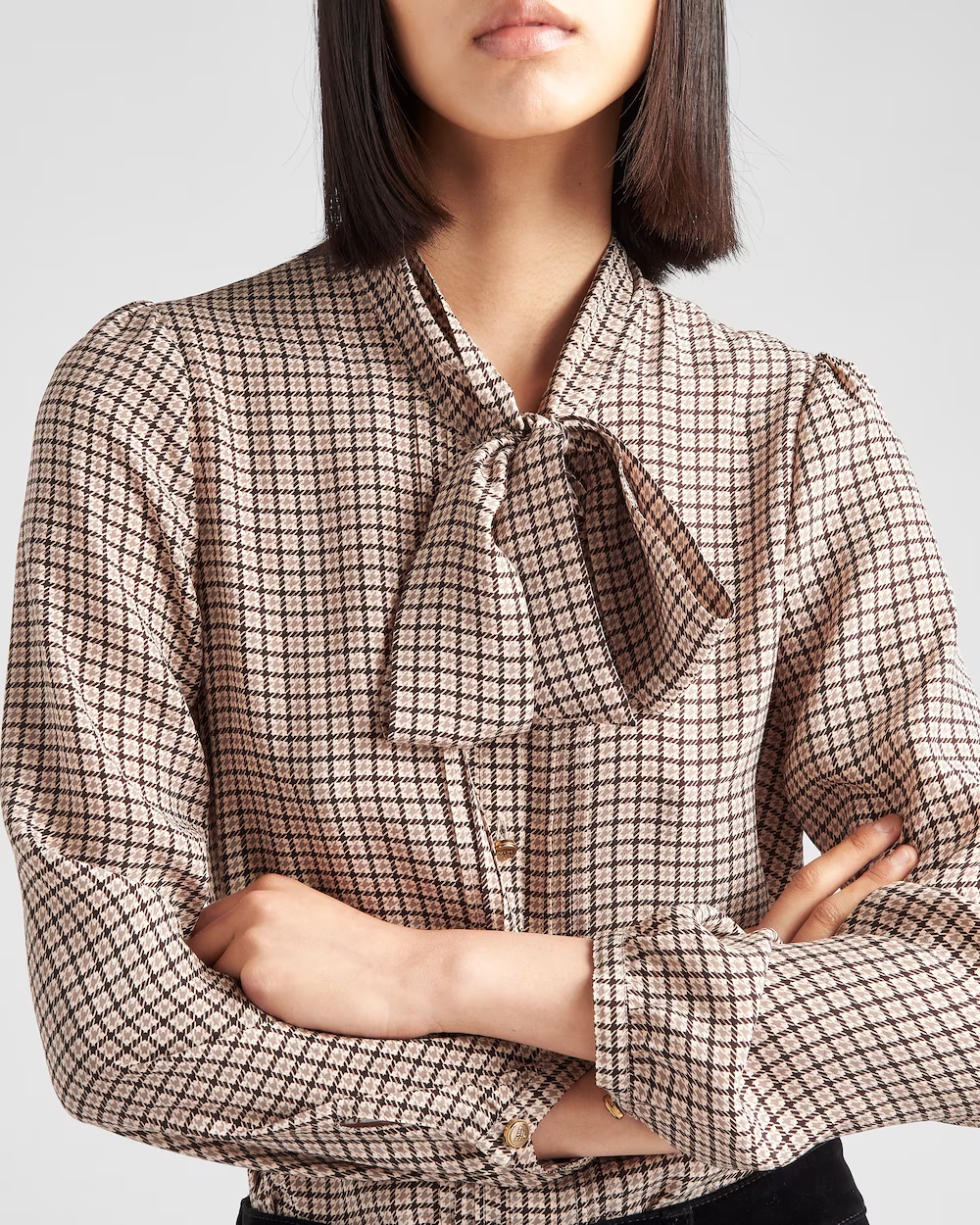 Jacquard crepe de chine shirt