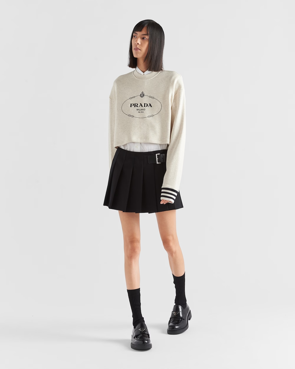 Oversized cotton fleece sweatshirt