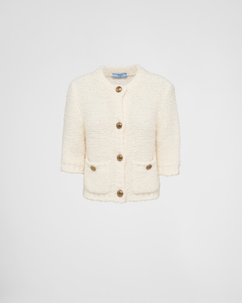 Bouclé mohair cardigan