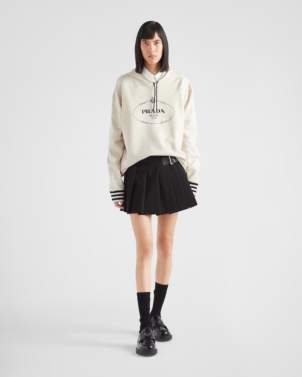Oversized cotton fleece hoodie