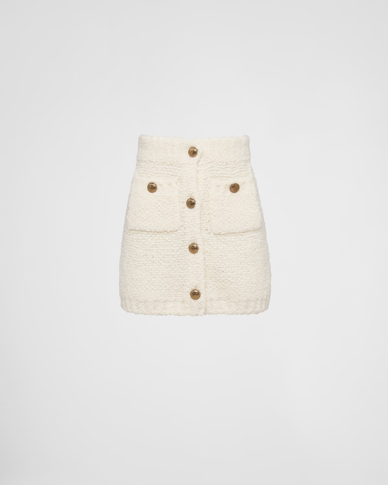 Bouclé mohair miniskirt