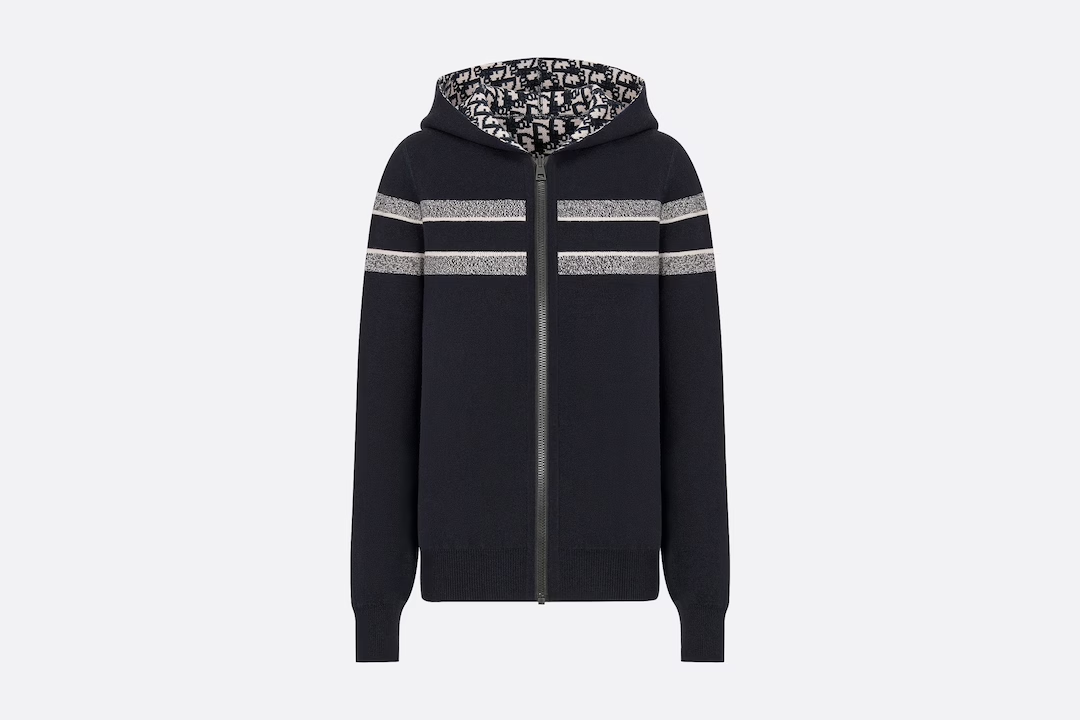 REVERSIBLE ZIPPED CARDIGAN WITH HOOD