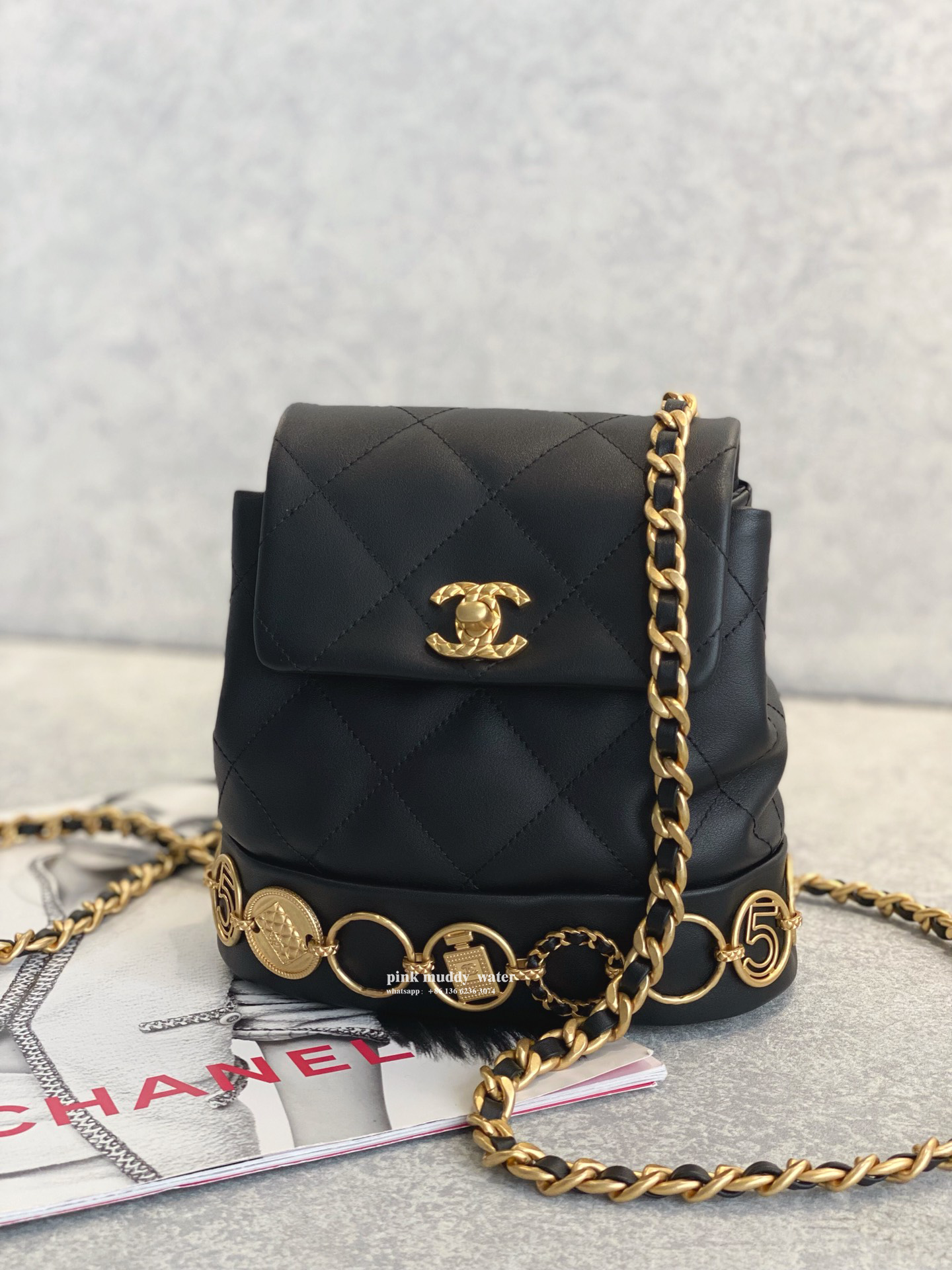 CHANEL 23B Gold Buckle Backpack