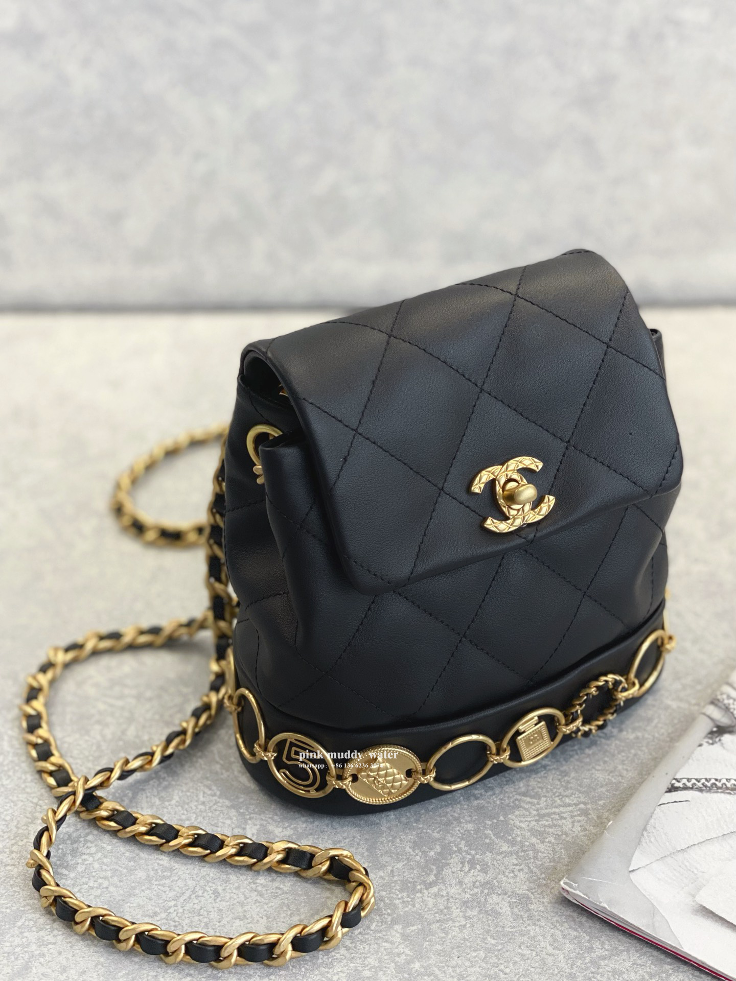 CHANEL 23B Gold Buckle Backpack